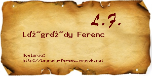 Légrády Ferenc névjegykártya